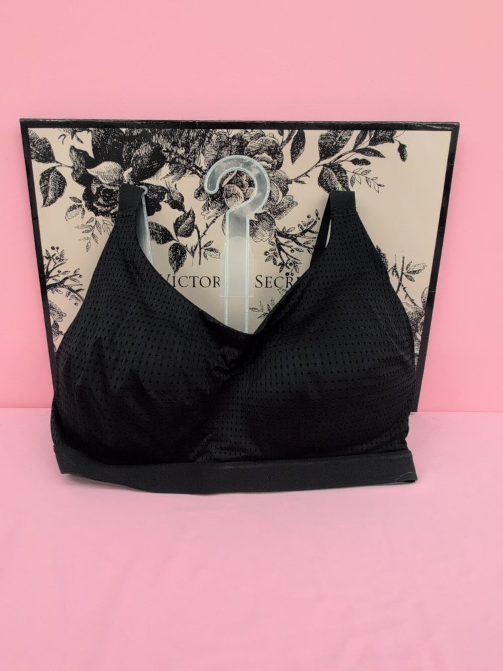 Victoria's Secret Mesh Front-Close Sport Bra 34D Black NWT
